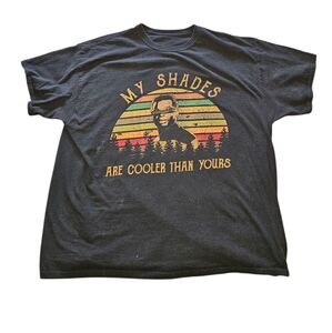 Large Men's Star Trek Jordi Funny Black Graphic T-Shirt, Used